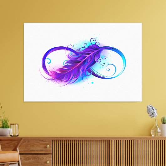 Toile Infinity with purple feather (Insitu(Salon))