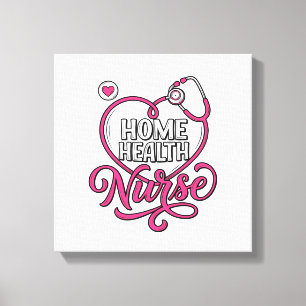 Toile Infirmière à domicile Stéthoscope rose Création de
