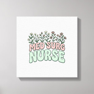 Toile Infirmière en chirurgie florale dessin vectoriel v