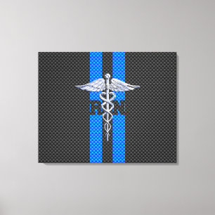 Toile Infirmière inscrite RN Caduceus Carbon Decor