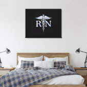 Toile Infirmière inscrite RN Silver Caduceus en noir (Insitu(Chambre))