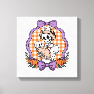 Toile Infirmière squelette vintage et bébé � Cute Hallow