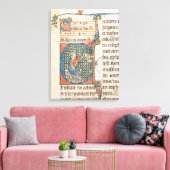 Toile Initiale historiée représentant le roi David en jo (Insitu(Salon))