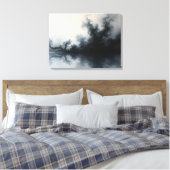 Toile Inkstorm – Art fluide abstrait monochrome 24"x18" (Insitu(Chambre))