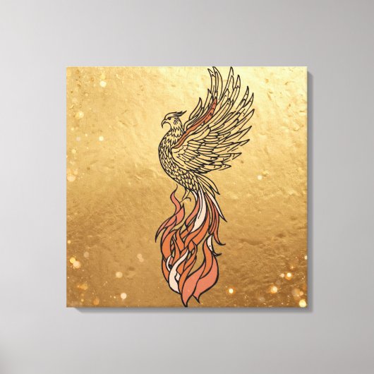 Toile Inner Fire Phoenix Boho Wall Art | Phoenix Rising (Recto)