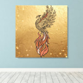 Toile Inner Fire Phoenix Boho Wall Art | Phoenix Rising (Insitu (Plancher de Bois))