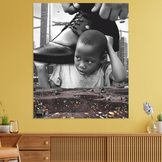Toile Innocence and Dreams - African Boy with Shoe (Insitu(Salon))