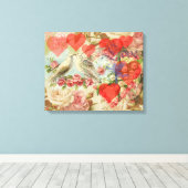 Toile Inséparables Coeur antique Vintage (Insitu (Plancher de Bois))