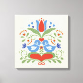 Toile Inséparables et Fleurs (Recto)