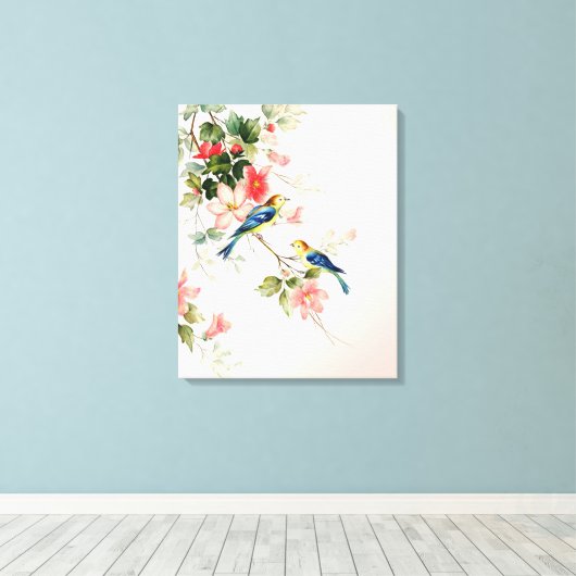 Toile Inséparables vintages | blanc rose pâle (Insitu (Plancher de Bois))