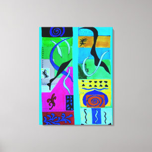 Toile Inspiration Abstraite Bleue Moderne De Matisse