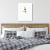 Toile Inspiration Ballerina Citation Gold Ballet Dancer (Insitu(Chambre))