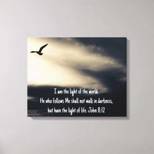 Toile Inspirational Christian Art John 8 vs 12 Canvas (Recto)