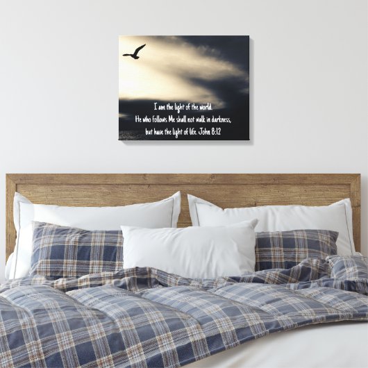 Toile Inspirational Christian Art John 8 vs 12 Canvas (Insitu(Chambre))