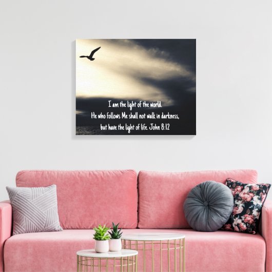 Toile Inspirational Christian Art John 8 vs 12 Canvas (Insitu(Salon))