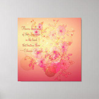 Toile Inspirational Morning Glory Floral Wrapped Canvas