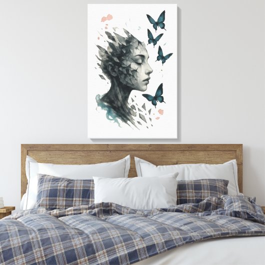Toile Inspirational Wall Art | Butterfly Transformation (Insitu(Chambre))