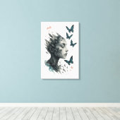 Toile Inspirational Wall Art | Butterfly Transformation (Insitu (Plancher de Bois))