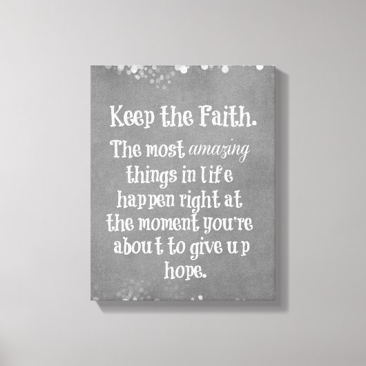 Toile Inspirationnel Gardez la citation de la foi (Recto)