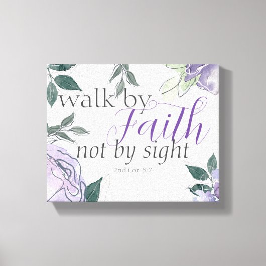 Toile Inspirer Bible Verse Marcher par la foi Pas par la (Recto)