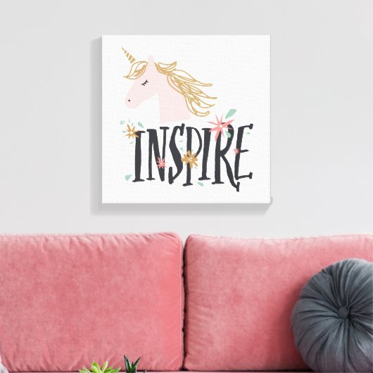 Toile Inspirer | Gold Mane Unicorn (Insitu(Salon))