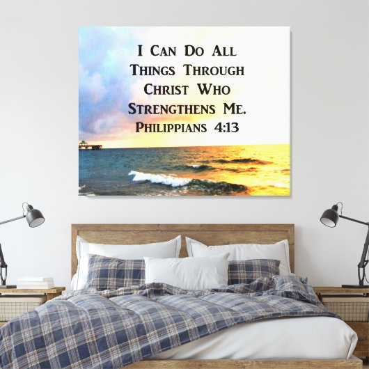TOILE INSPIRING PHILIPPIANS 4:13 SCRIPTURE VERSE (Insitu(Chambre))