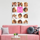 Toile Instagram rose chaud Collage photo Monogramme pers (Insitu(Salon))