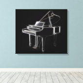 Toile Instrument classique de musique de grand piano (Insitu (Plancher de Bois))