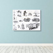 Toile Instruments de découverte et d'utilisation (Insitu (Plancher de Bois))