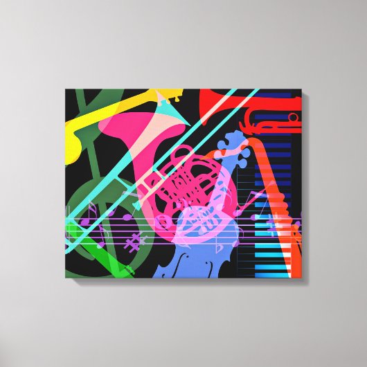 Toile Instruments de musique Pop Art Design (Recto)