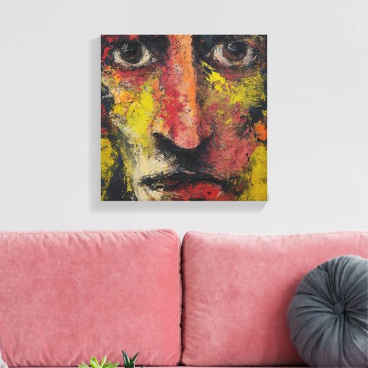 Toile Intense Expressionist Face Canvas (Insitu(Salon))