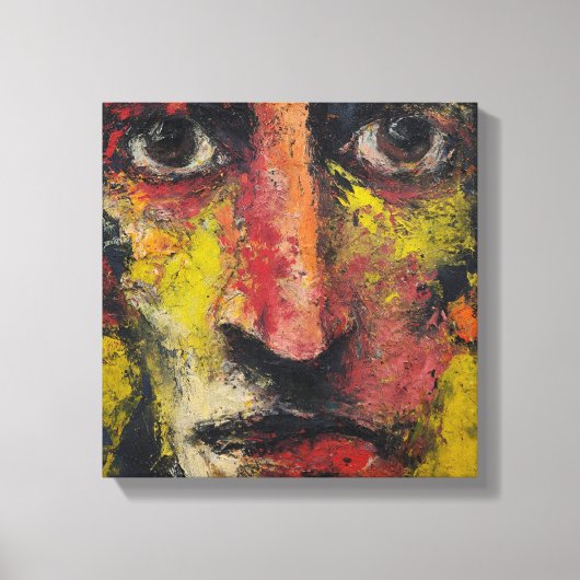 Toile Intense Expressionist Face Canvas (Recto)