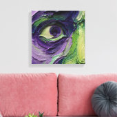 Toile Intense Split-Color Impasto Portrait Canvas Print (Insitu(Salon))