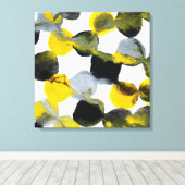 Toile Interactions Jaune, Gris et Noir Motif (Insitu (Plancher de Bois))