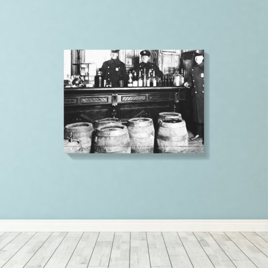 Toile Interdiction - Police Speakeasy Raid Bootlegger -  (Insitu (Plancher de Bois))