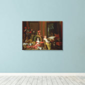 Toile Intérieur avec une dame à un clavecin (Insitu (Plancher de Bois))