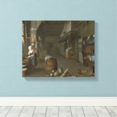 Toile Intérieur cuisine avec deux bonnes préparant la no (Insitu (Plancher de Bois))