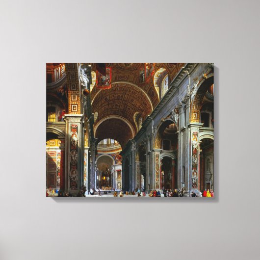 Toile Intérieur de la basilique Saint-Pierre, Rome (Recto)