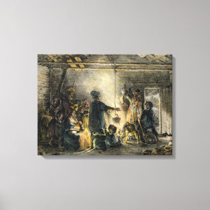 Toile Intérieur de la hutte d'un mineur de charbon