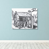 Toile Intérieur de la maison d'une sorcière, 1579 (Insitu (Plancher de Bois))