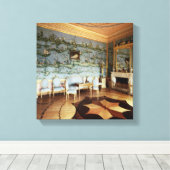 Toile Intérieur du salon de dessin bleu chinois (Insitu (Plancher de Bois))