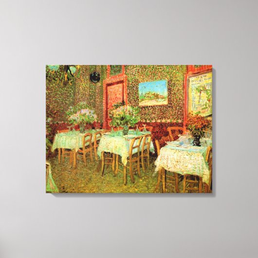 Toile Intérieur d'un restaurant de Vincent van Gogh (Recto)