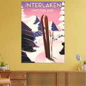 Toile Interlaken Suisse poster voyage ski. (Insitu(Salon))