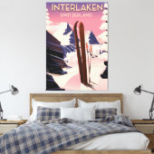 Toile Interlaken Suisse poster voyage ski. (Insitu(Chambre))