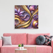 Toile Intricate Purple and Gold Abstract Canvas Art (Insitu(Salon))
