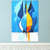 Toile Intrigue de ligne de cobalt Abstraite (Insitu (Plancher de Bois))