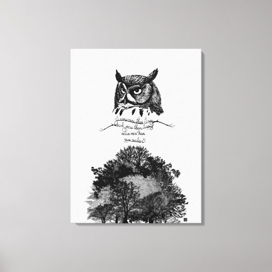 Toile Introvert Empath Owl sagesse illustré citation d'e (Recto)