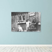Toile Invités devant un Lazy F Ranch Bldg (Insitu (Plancher de Bois))