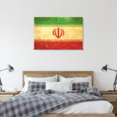 Toile Iran - Drapeau Vintage (Insitu(Chambre))