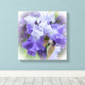 Toile Iris barbu royal - Violet et Blanc (Insitu (Plancher de Bois))